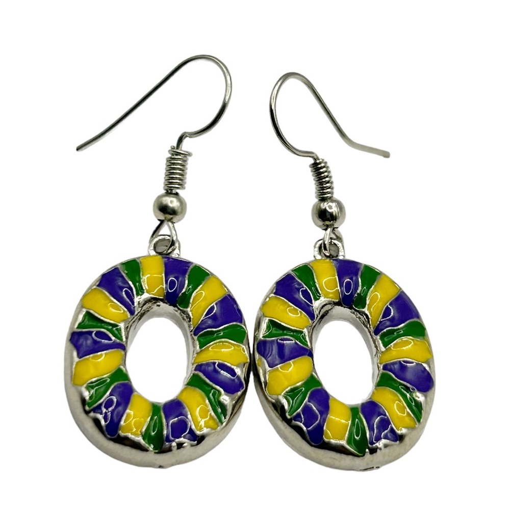 Enameled King Cake Earrings